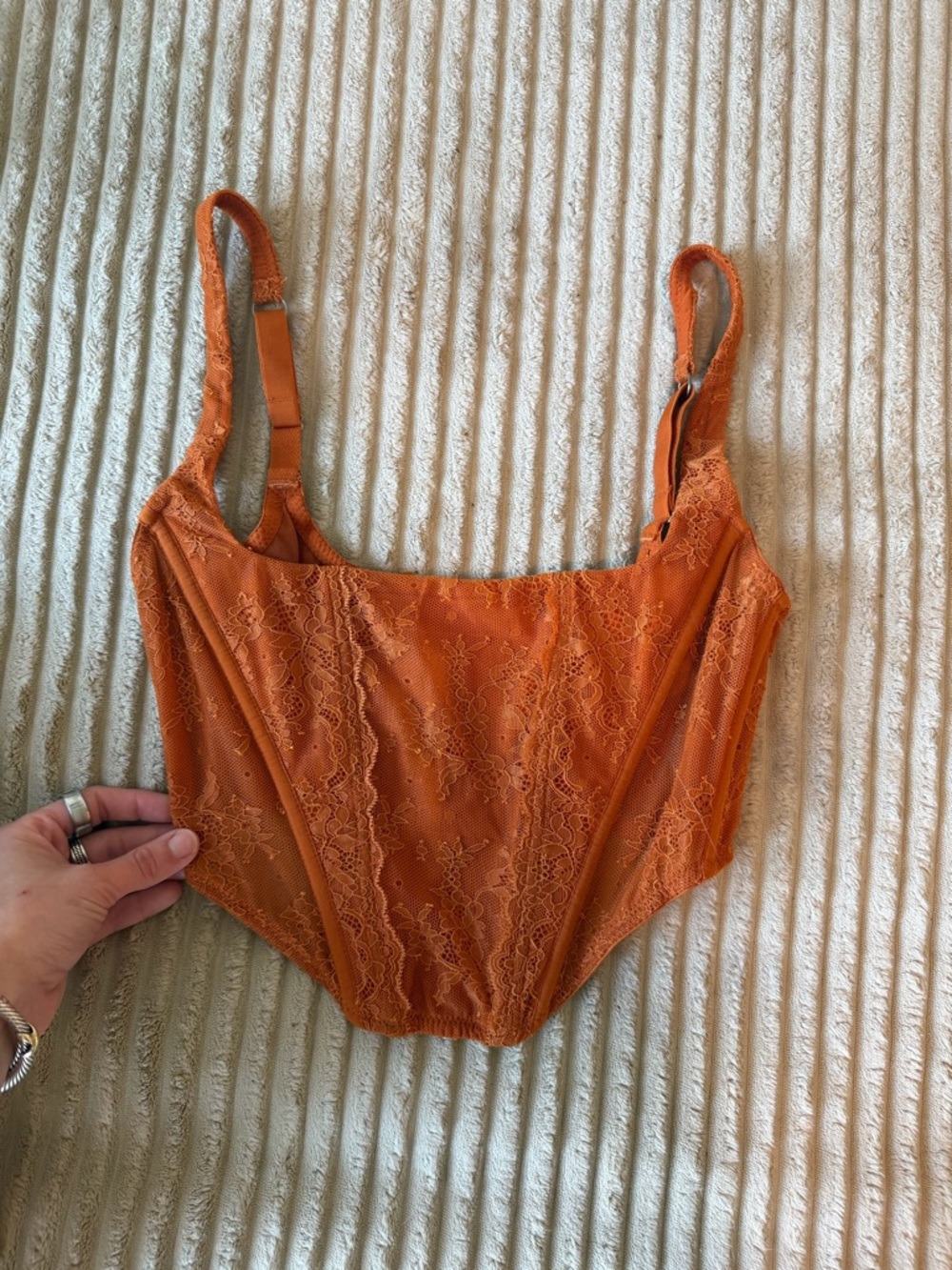 Urban Outfitters Rust Orange Lace Crop Bralette